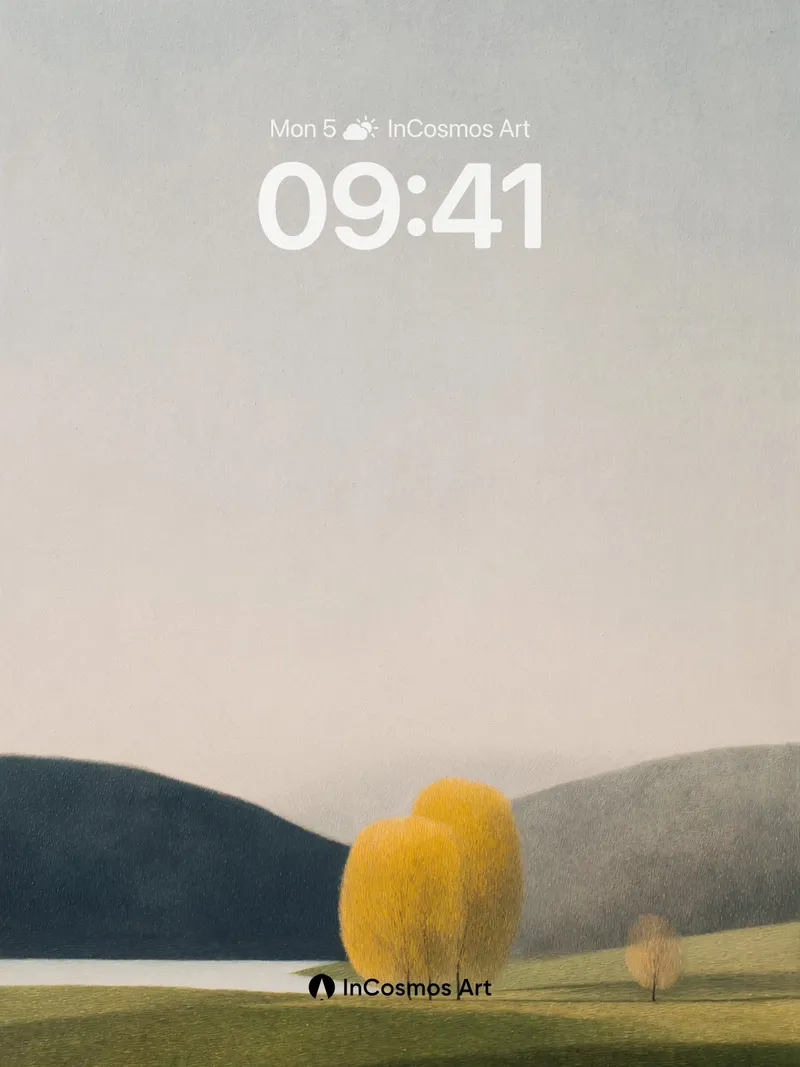Golden Solitude Wallpaper in Soft Haze