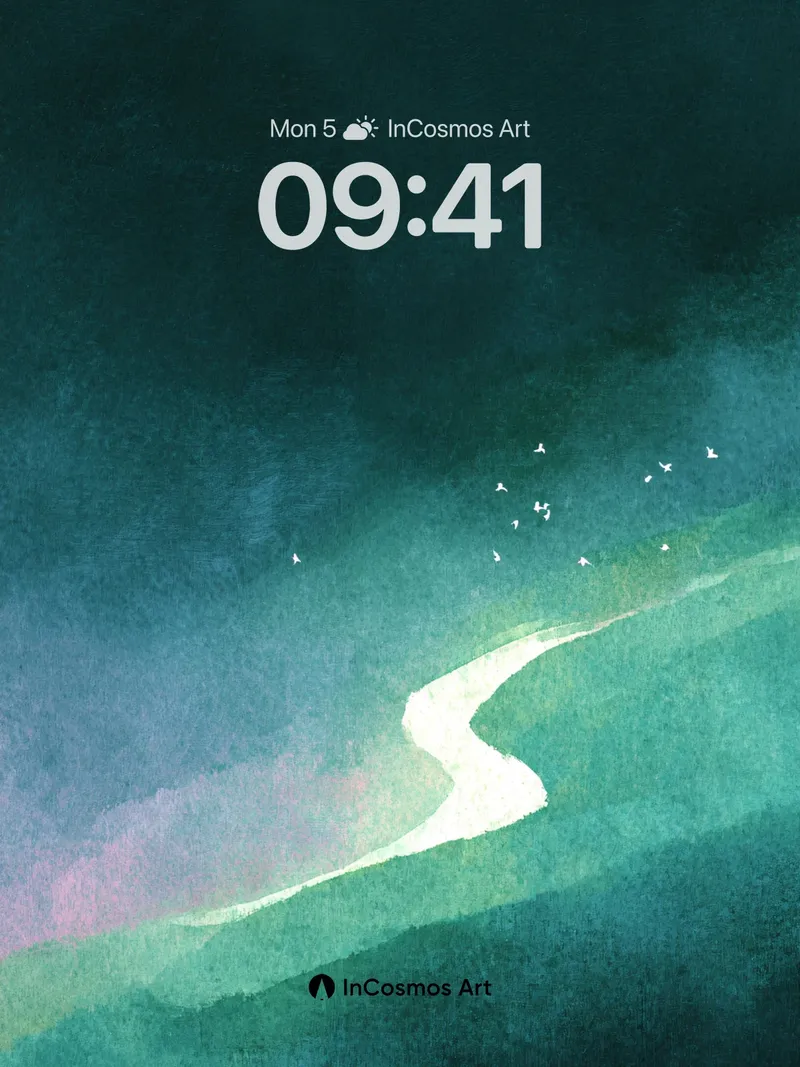 Serene River Path Wallpaper in Ethereal Haze