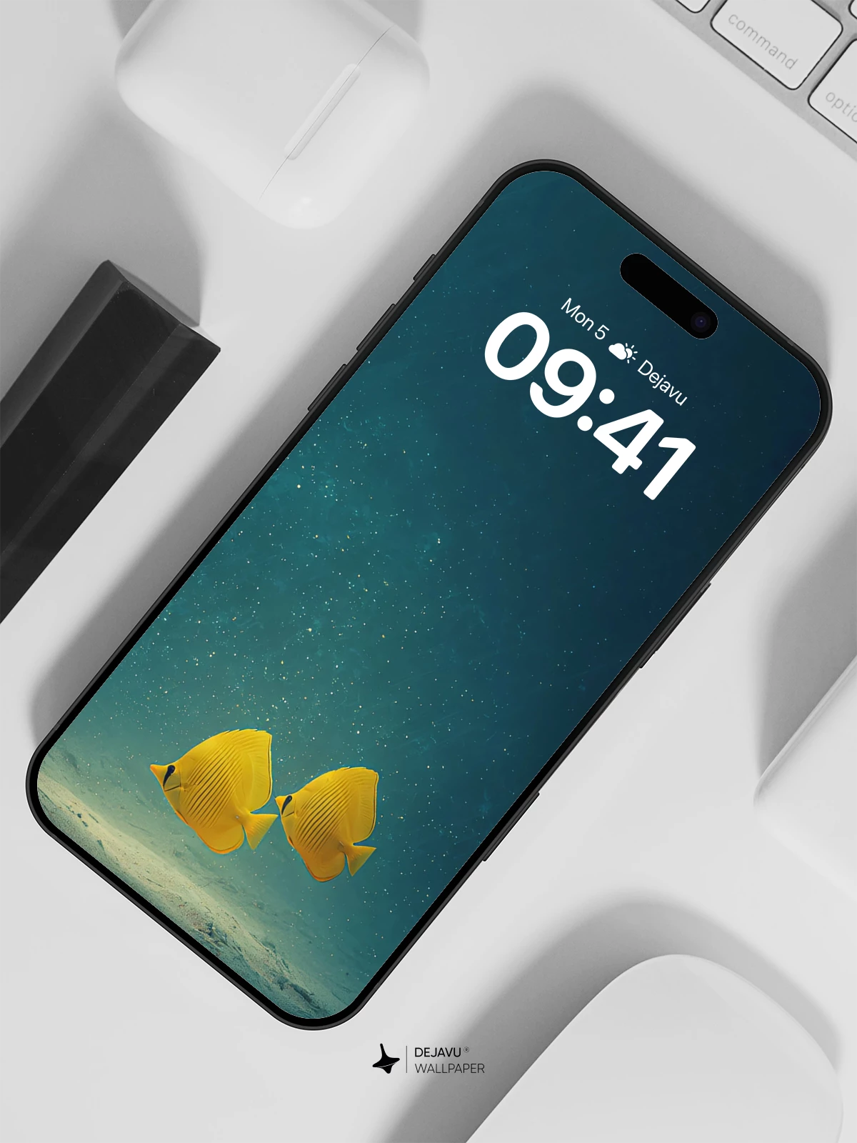 Yellow Butterfly Fish Pair Underwater Wallpaper 8K