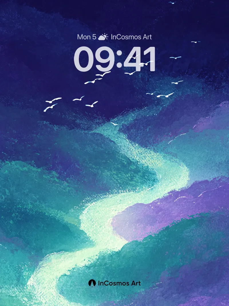 Twilight River Flight Wallpaper in Haze