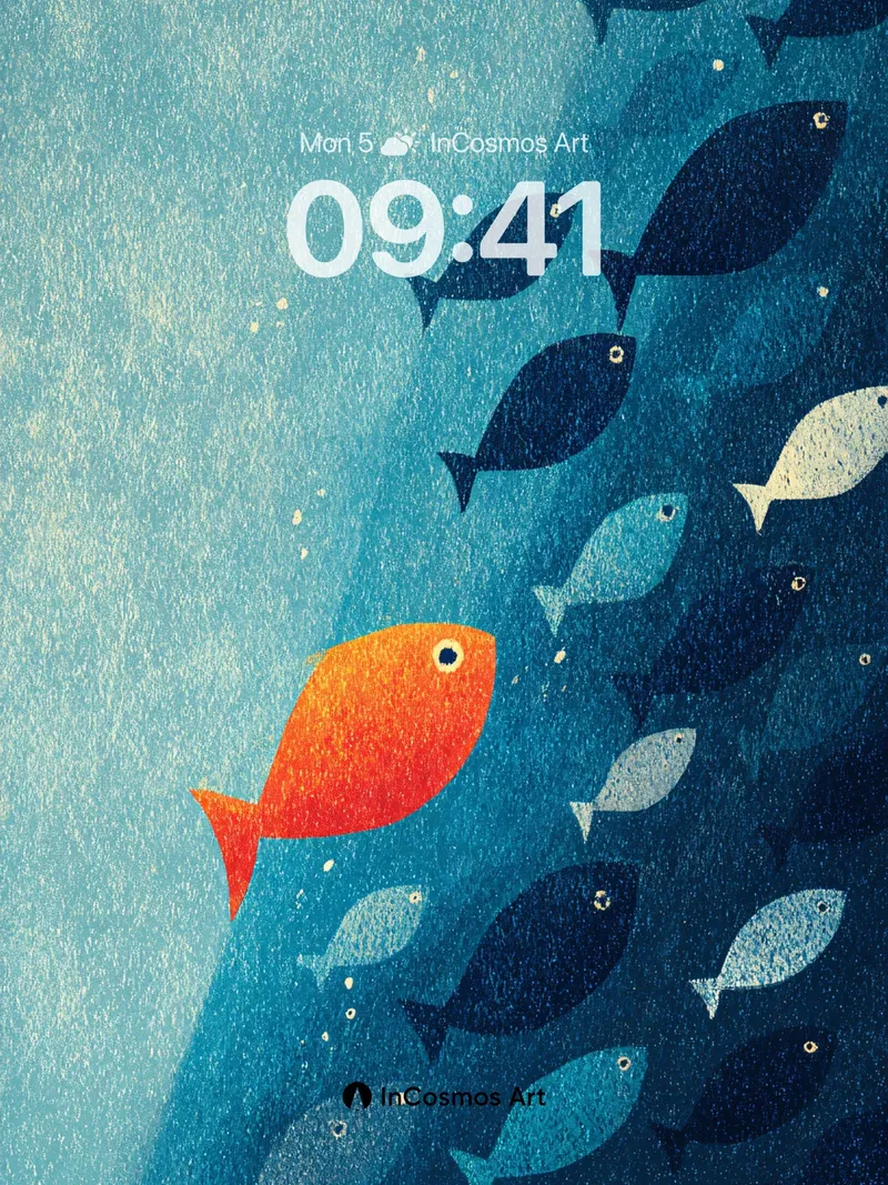 Coral Current Wallpaper with Solitary Flame