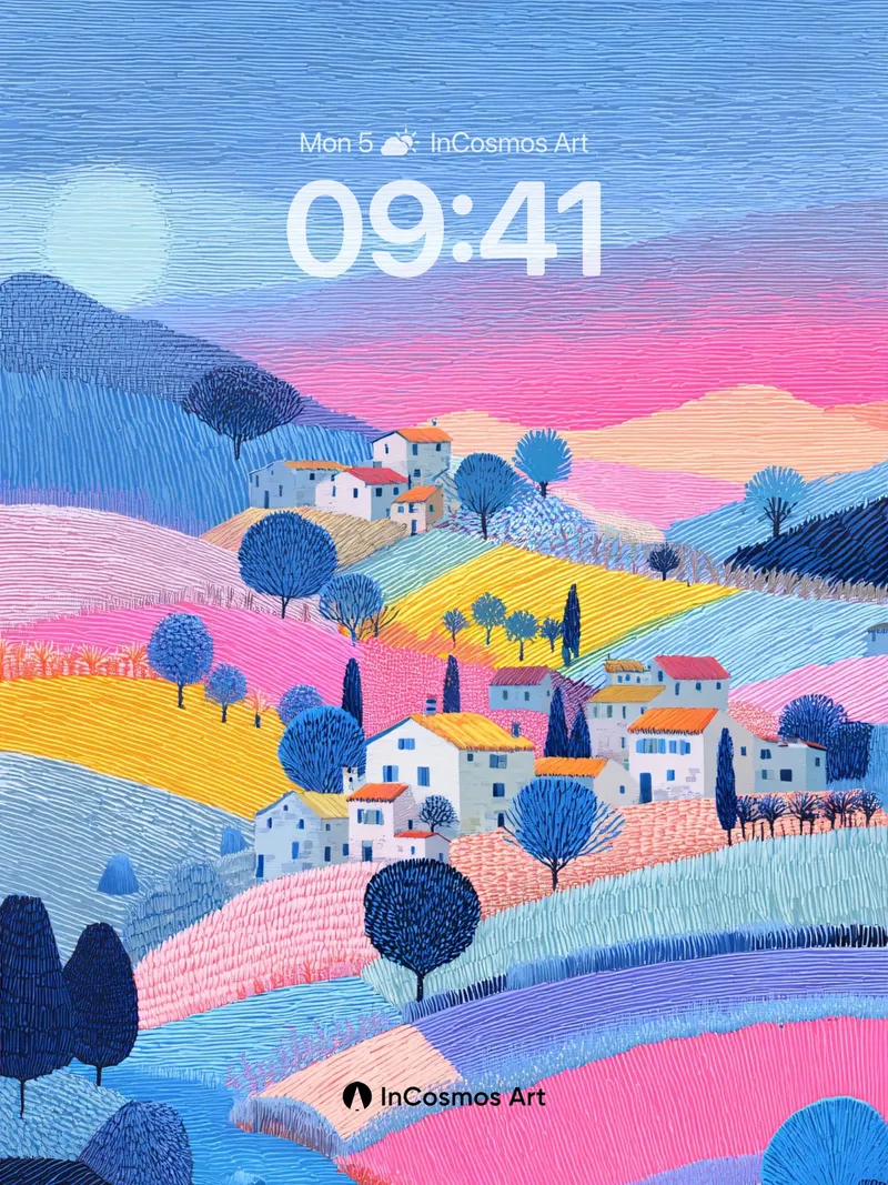 Pastel Ridge Wallpaper with Layered Horizon