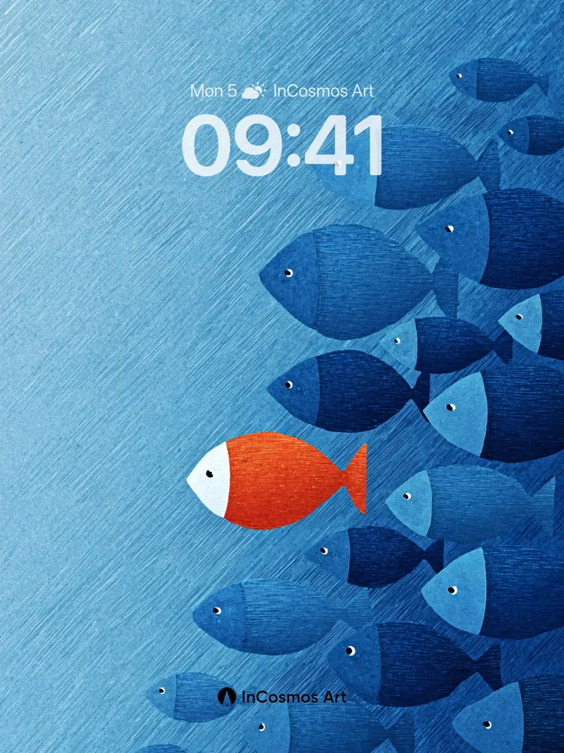 Serenity in Motion Wallpaper with One Bold Swimmer