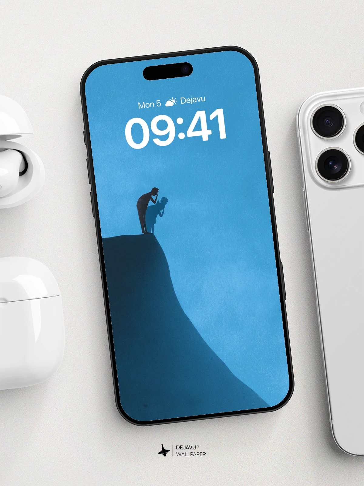 Silhouette on Cliff Edge Wallpaper 8K for iPhone and Android