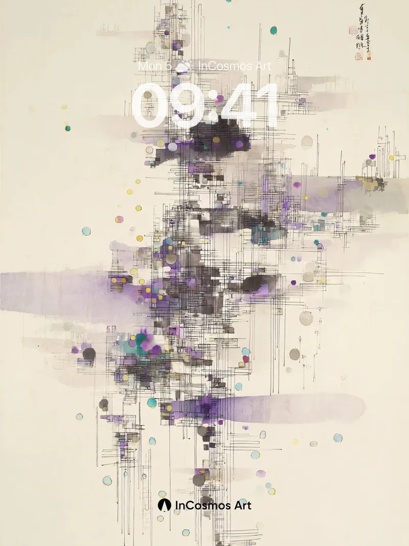 Ethereal Lines Wallpaper with Floating Dots