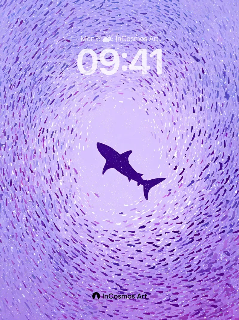 Violet Current Wallpaper with Solitary Silhouette