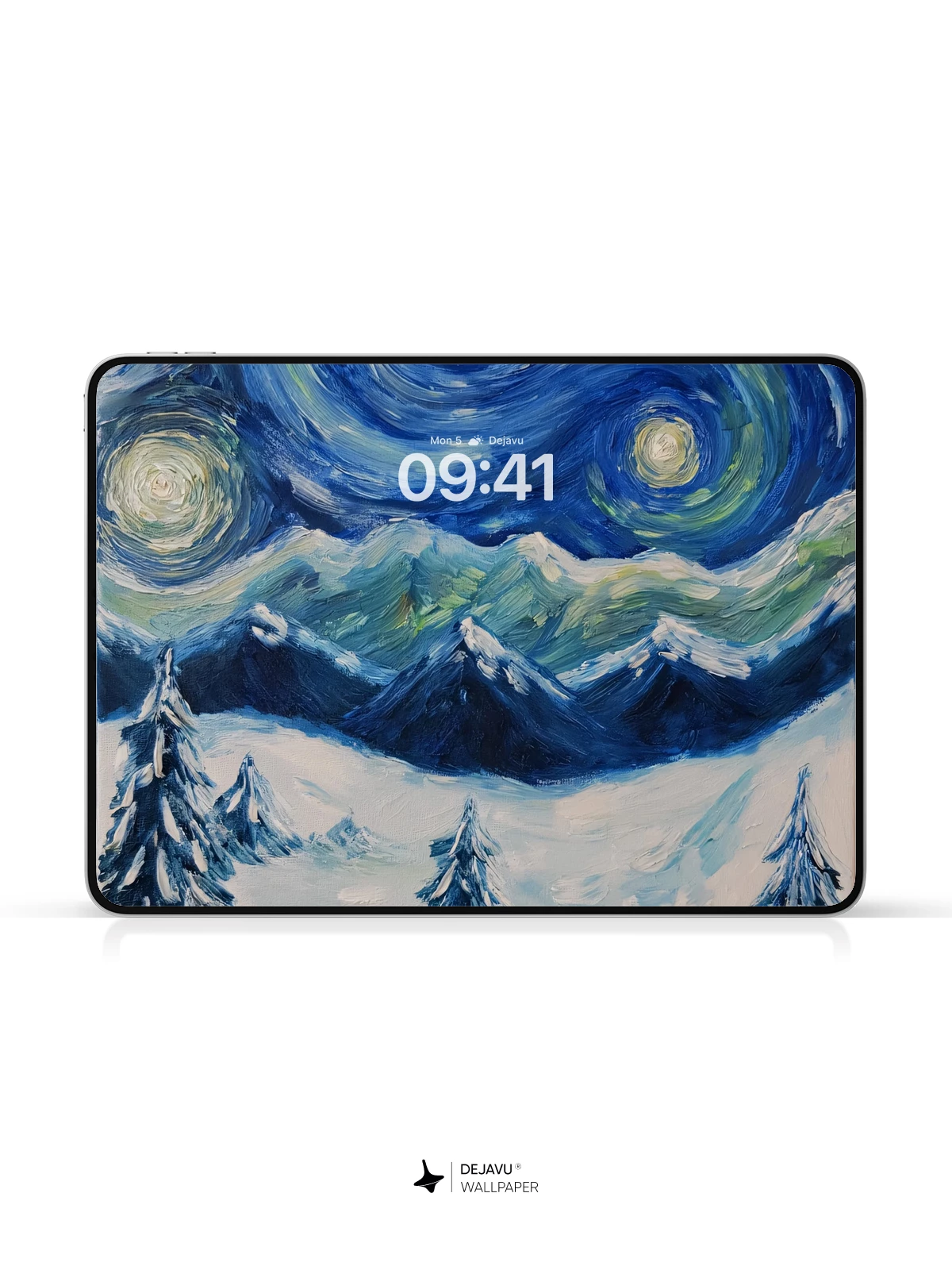 Van Gogh Starry Night Style Winter Landscape 8K Wallpaper