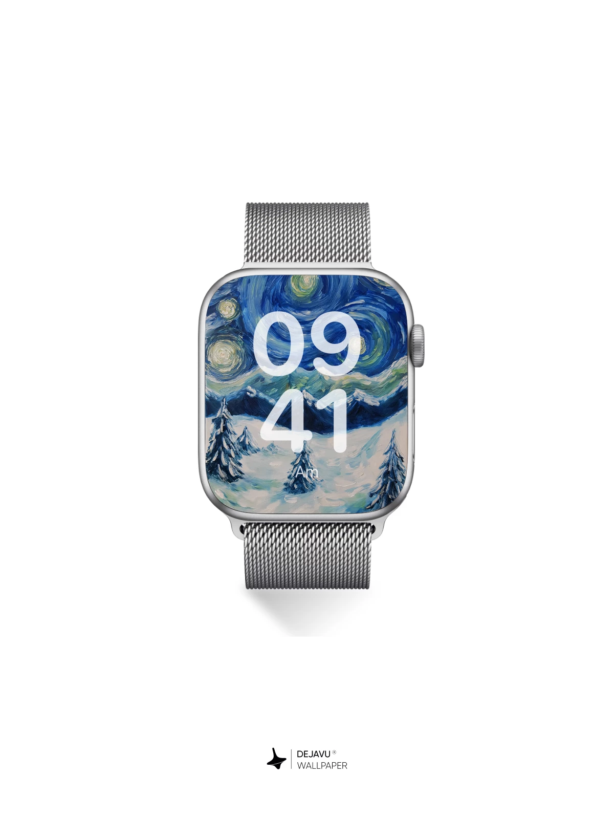 Van Gogh Starry Night Style Winter Landscape 8K Wallpaper