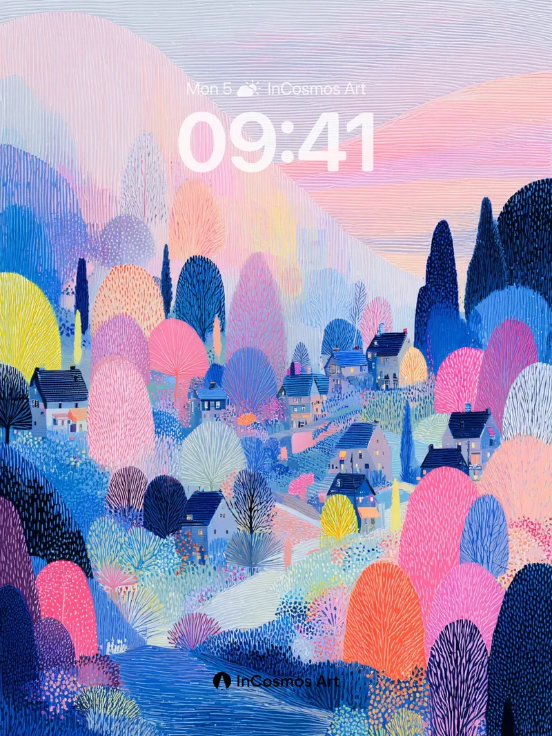 Hushed Valley Wallpaper with Pastel Hills