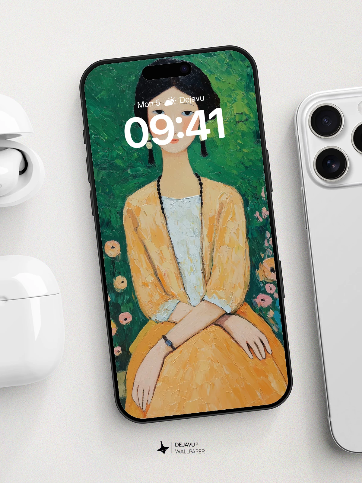 Vintage Portrait in a Garden 8K Wallpaper