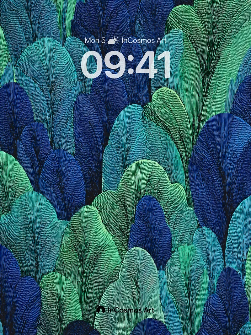 Midnight Fern Wallpaper with Veined Depth