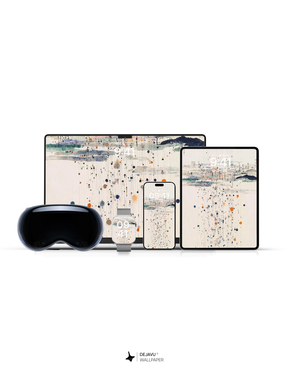 Wu Guanzhong Style Abstract Ink Wallpaper 8K