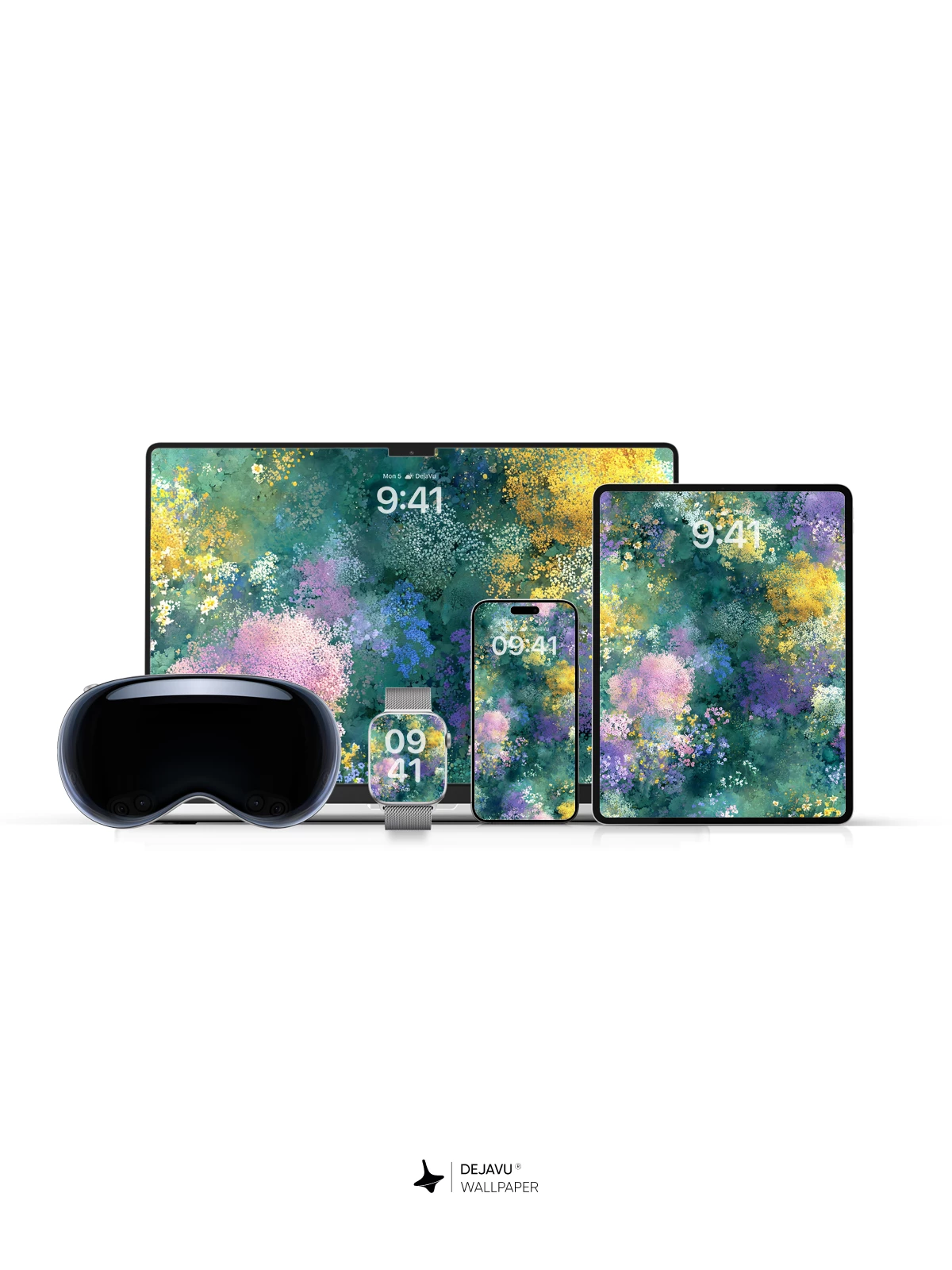 Watercolor Wildflower Field Wallpaper 8K