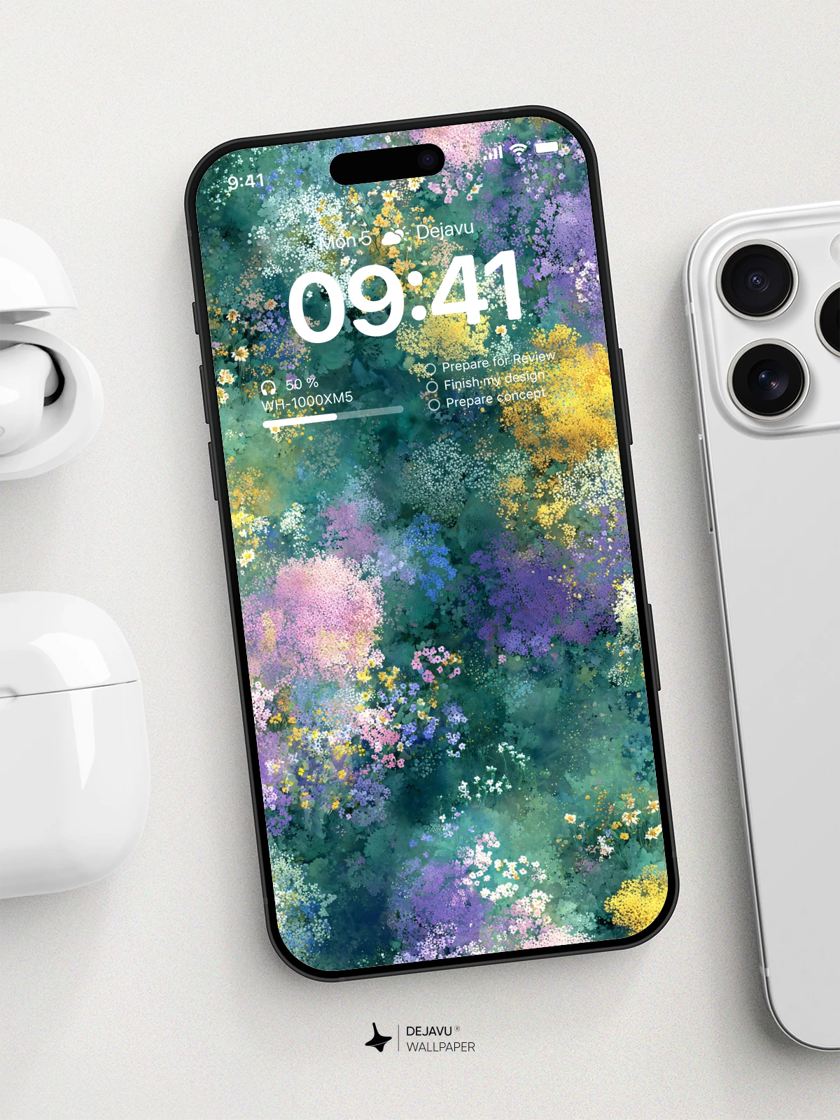 Watercolor Wildflower Field Wallpaper 8K