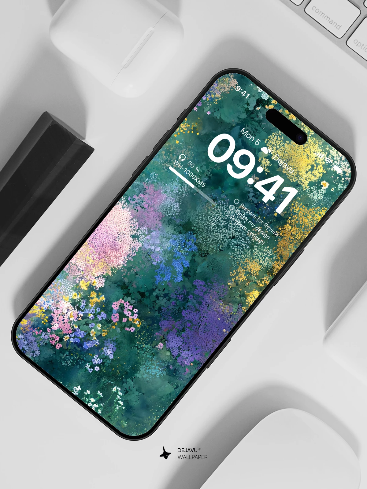 Watercolor Wildflower Field Wallpaper 8K