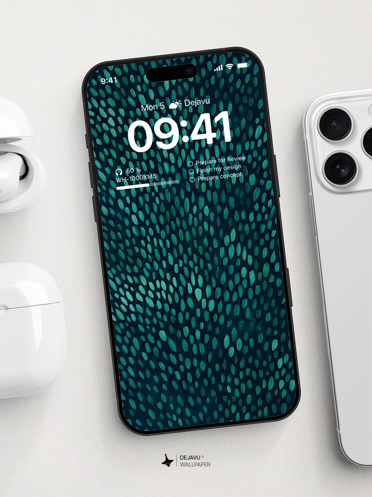 Teal Raindrops Wallpaper 8K | Phone & Tablet