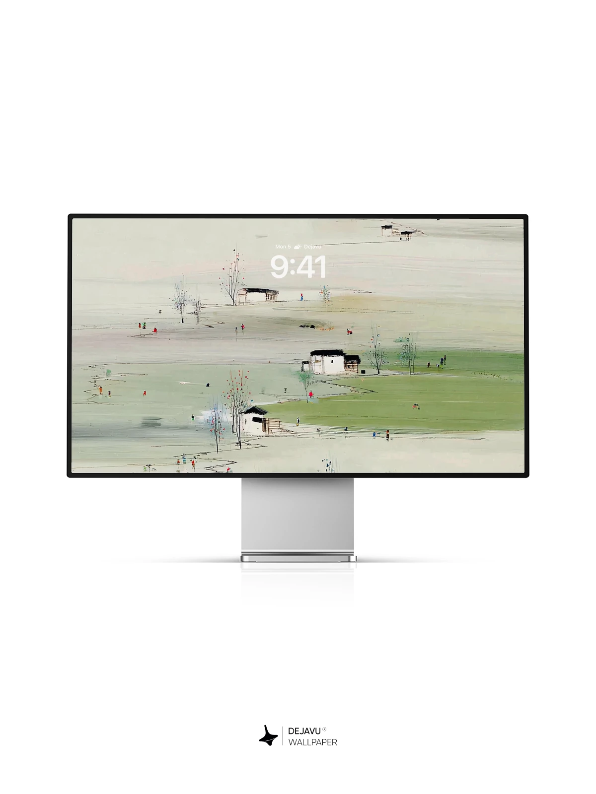 Wu Guanzhong Style Abstract Landscape Wallpaper 8K
