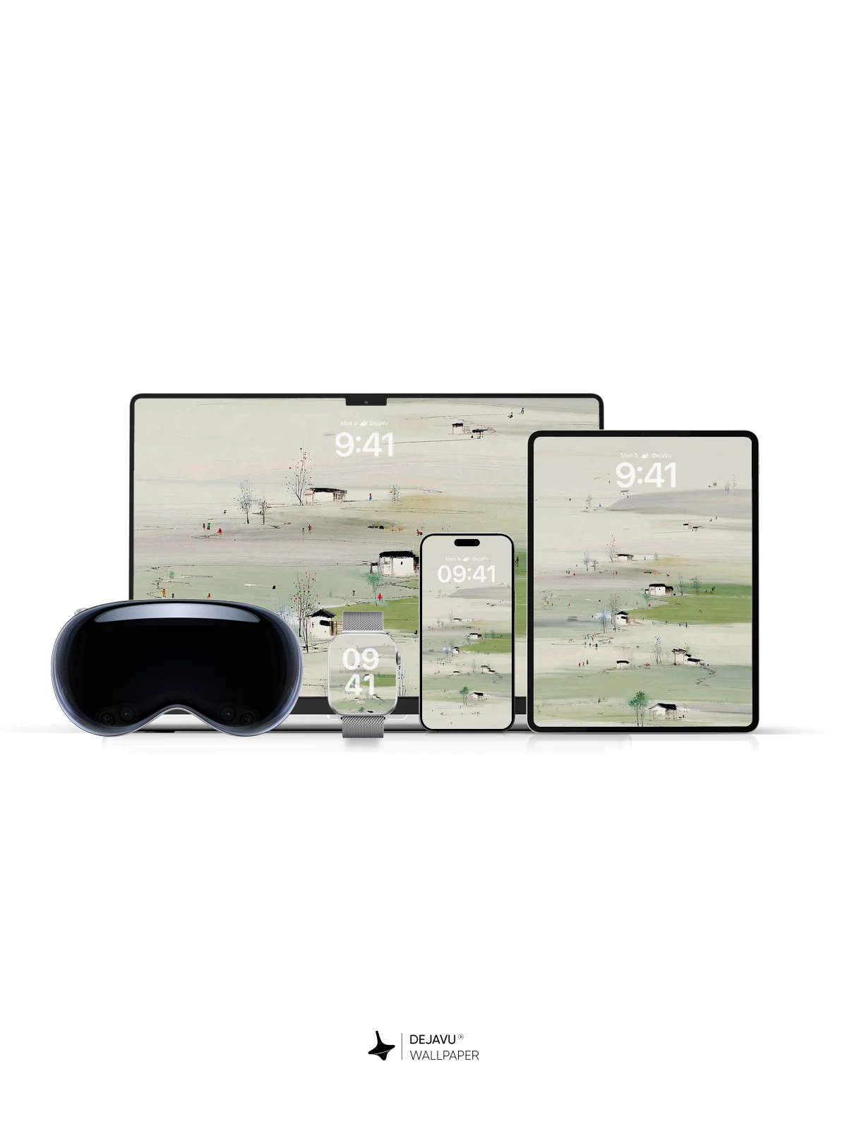 Wu Guanzhong Style Abstract Landscape Wallpaper 8K
