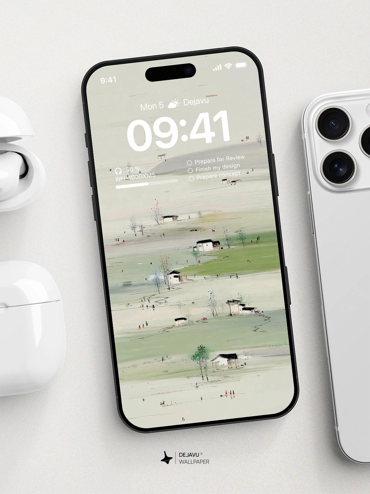 Wu Guanzhong Style Abstract Landscape Wallpaper 8K