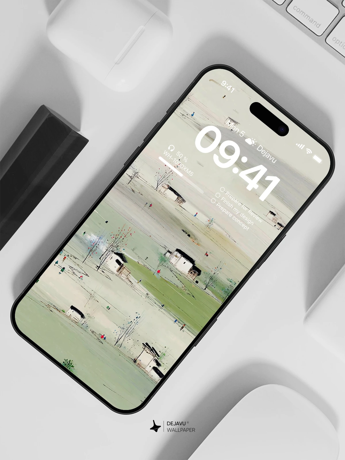 Wu Guanzhong Style Abstract Landscape Wallpaper 8K