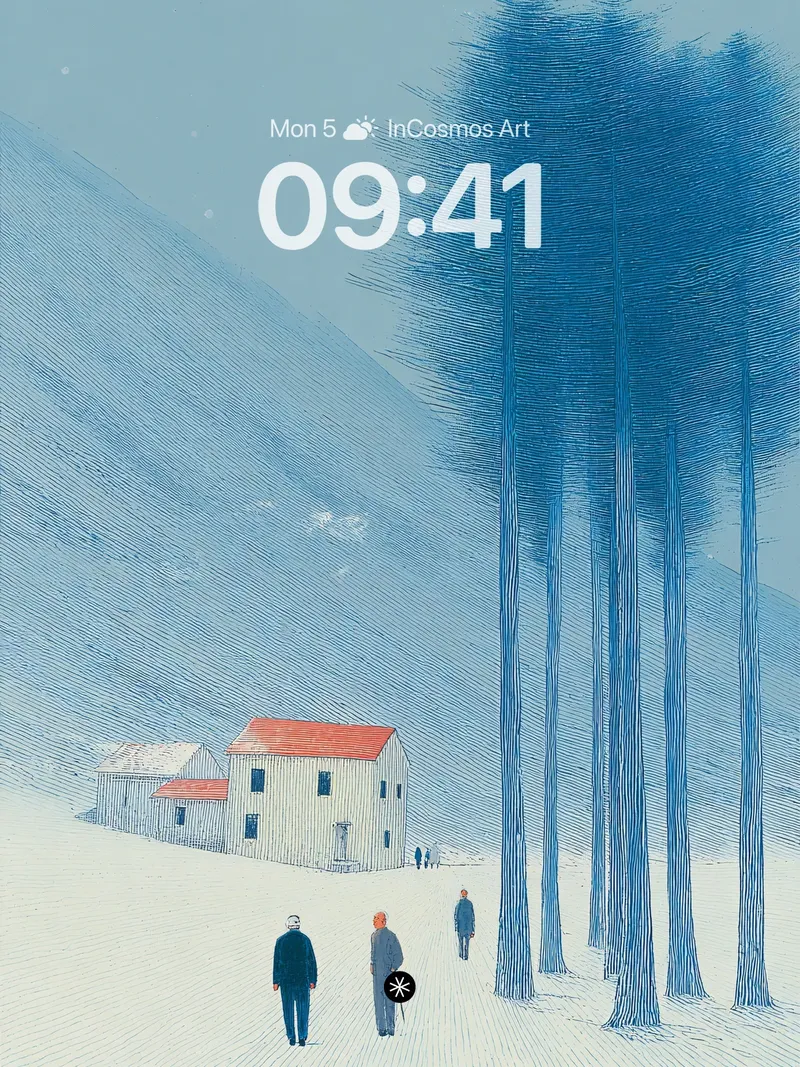 Serene Winter Landscape Background