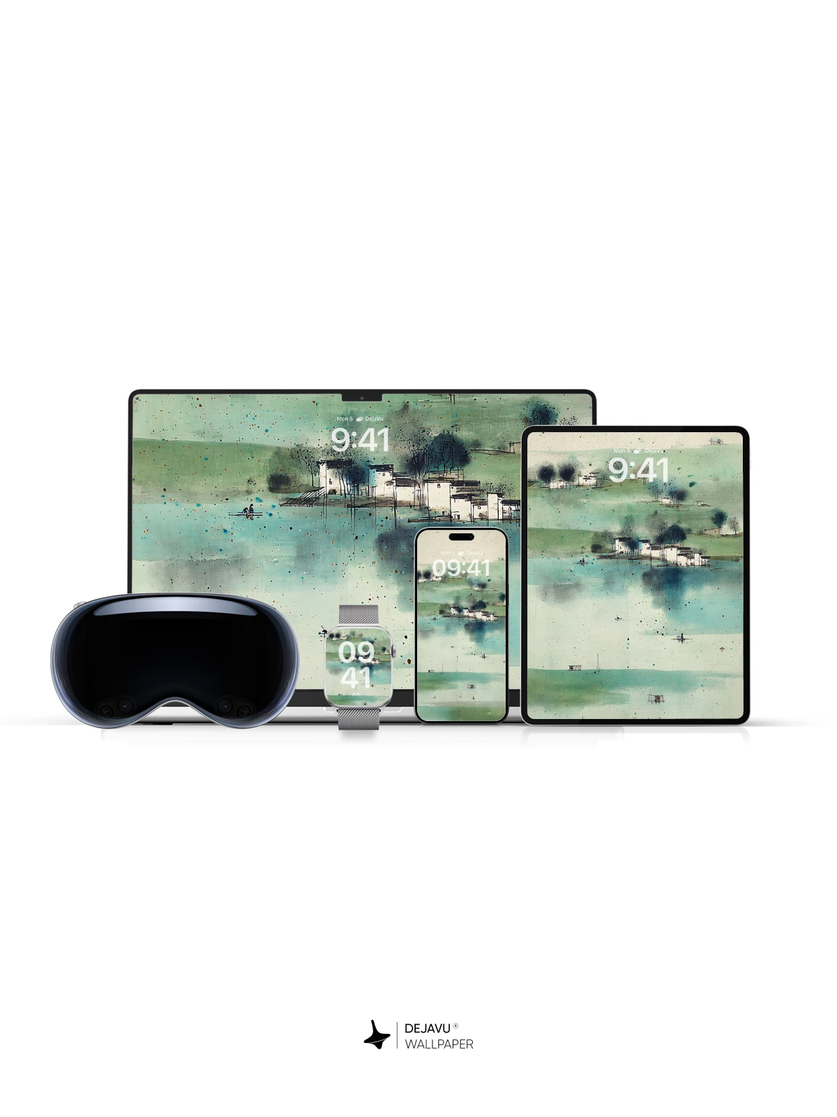 Wu Guanzhong Style Landscape Wallpaper 8K
