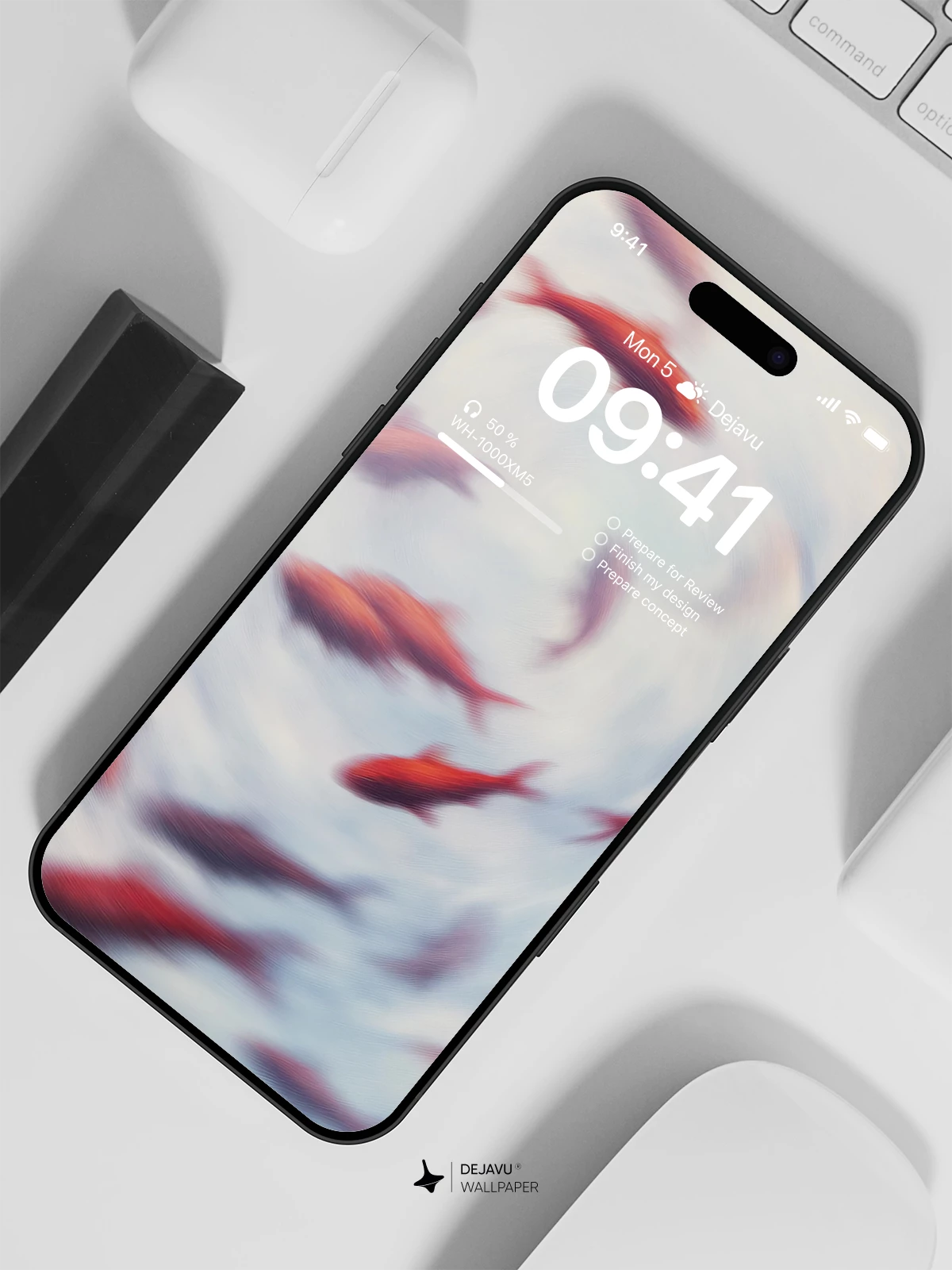 Whirlpool of Red Fish 8K Wallpaper