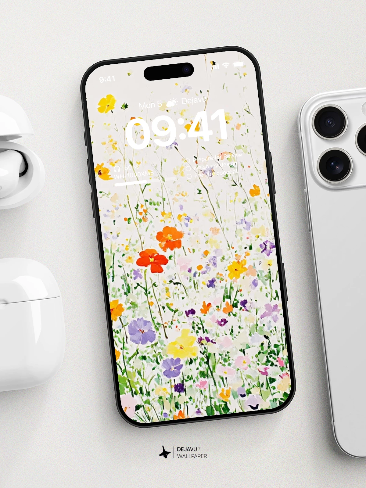Watercolor Wildflowers 8K Wallpaper for iPhone and Android