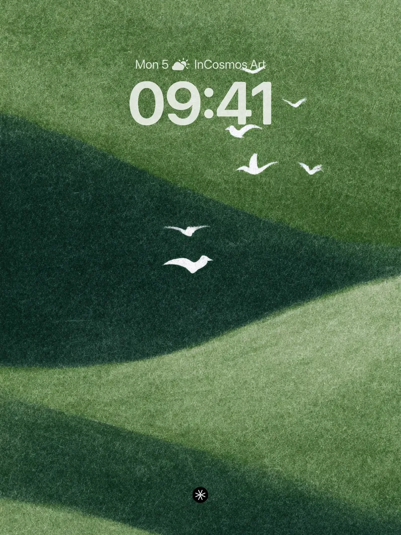 Serene Hillside Wallpaper with Silent Flight