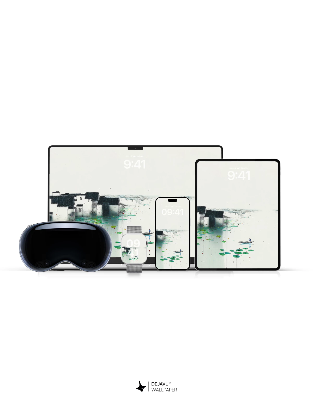 Wu Guanzhong Style Ink Wash Wallpaper 8K