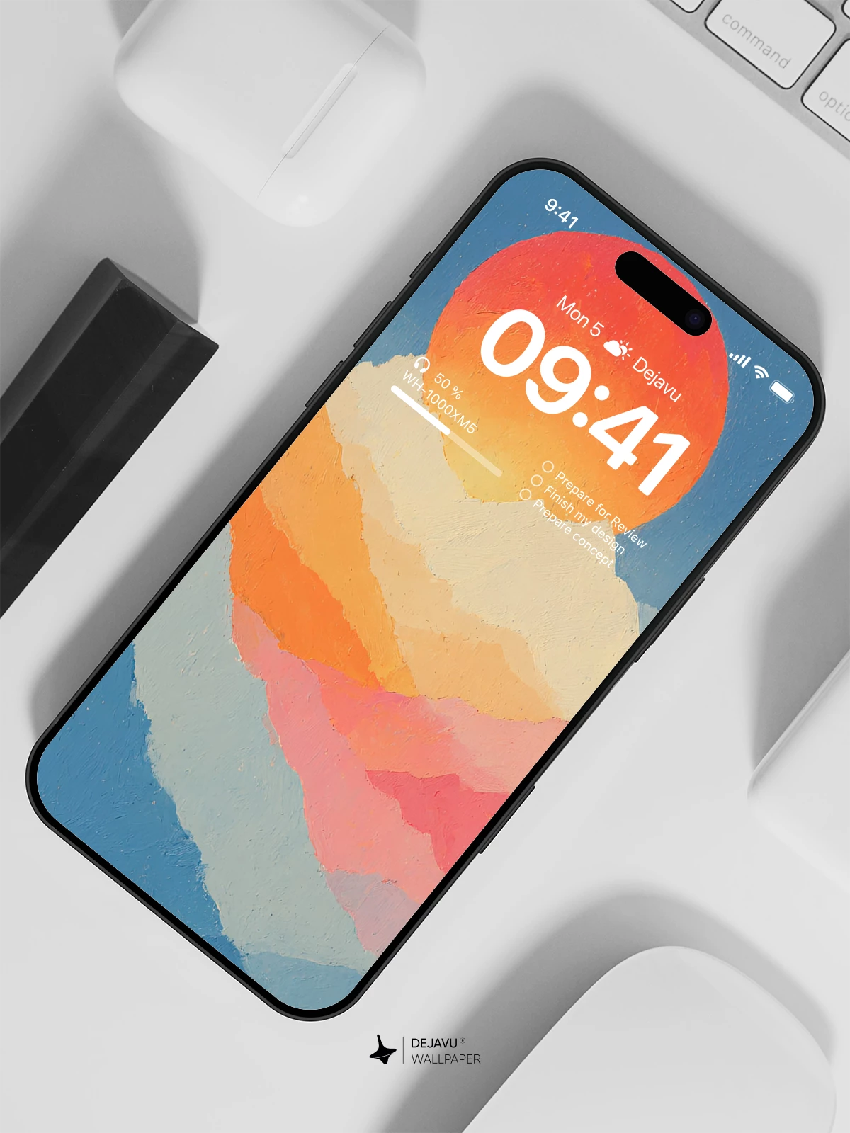 Sunset Gradient Mountain Landscape Wallpaper 8K