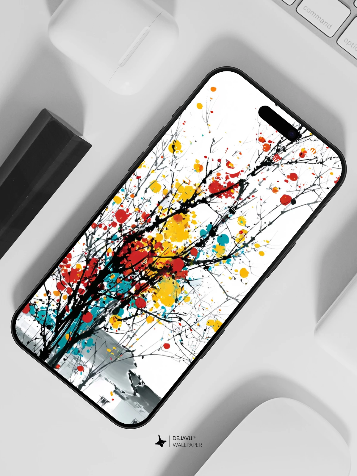 Wu Guanzhong-Inspired Ink Blossoms 8K Wallpaper