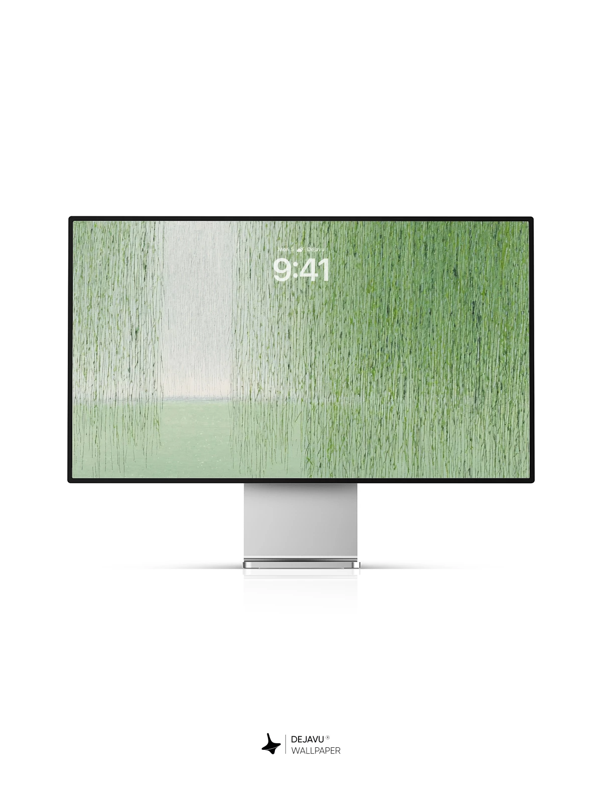 Misty Green Willow Pond 8K Wallpaper