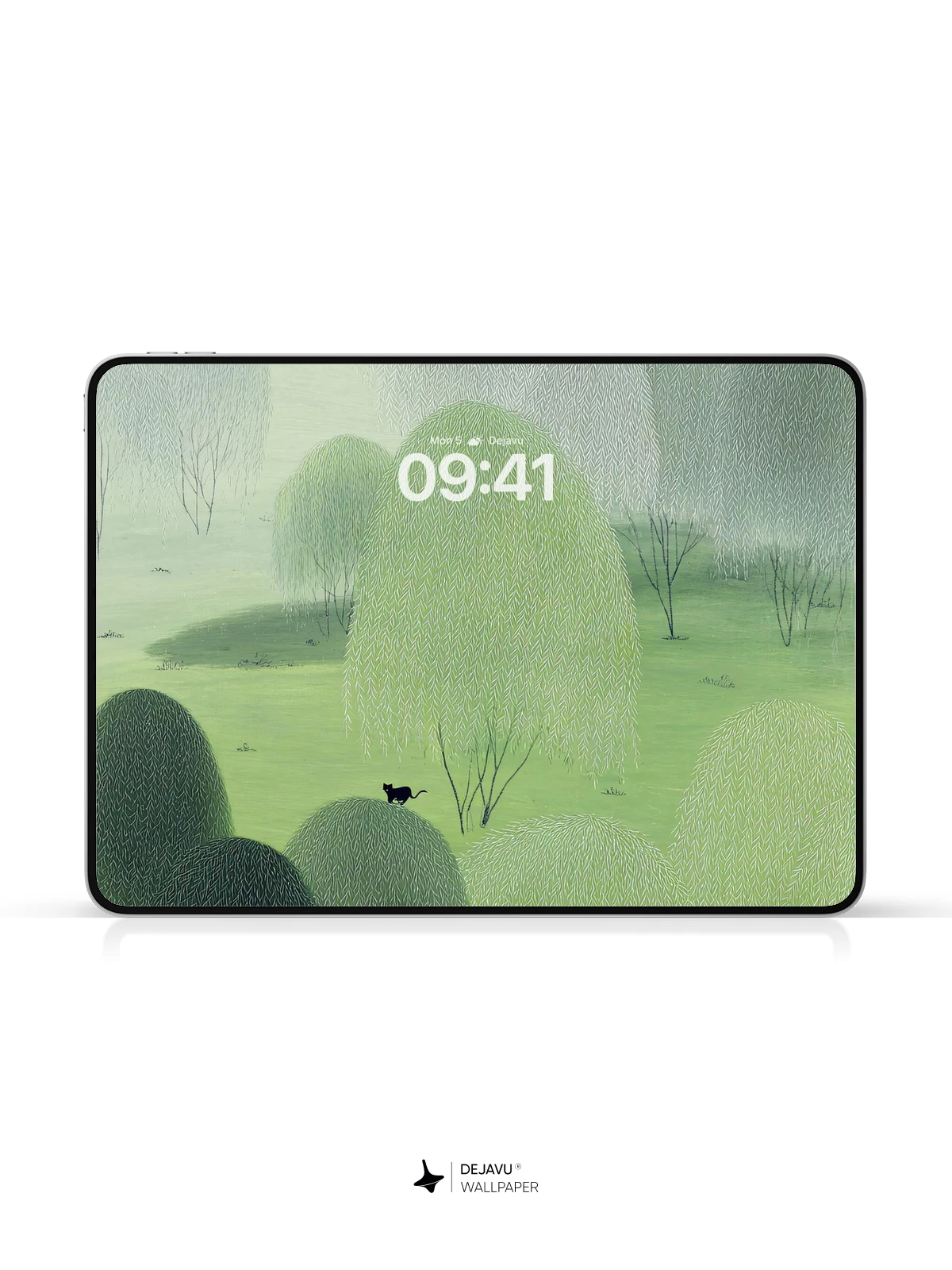 Foggy Forest with Black Cat 8K Wallpaper