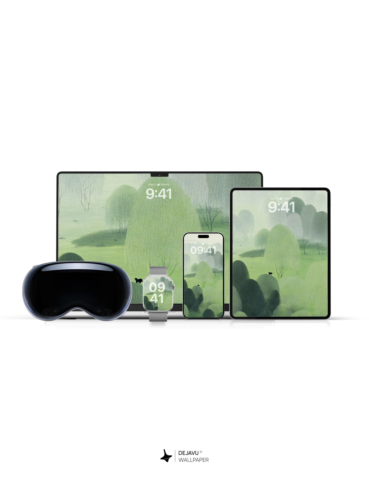 Foggy Forest with Black Cat 8K Wallpaper