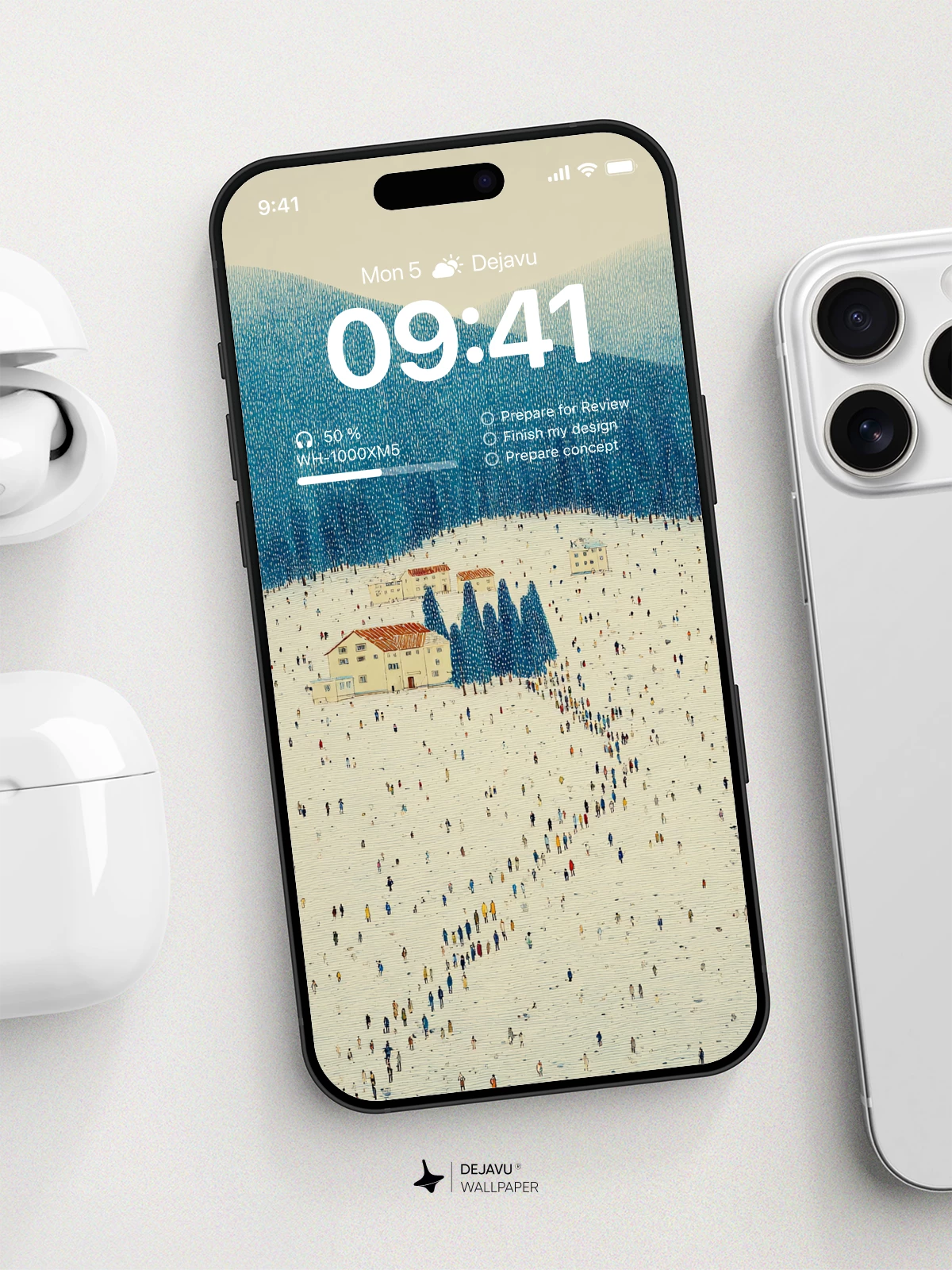 Winter Wonderland Pointillist Wallpaper 8K