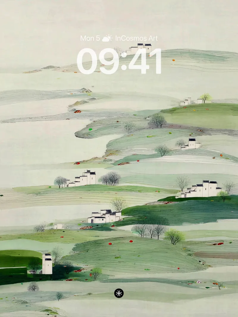 Serene Mist Wallpaper with Layered Hills