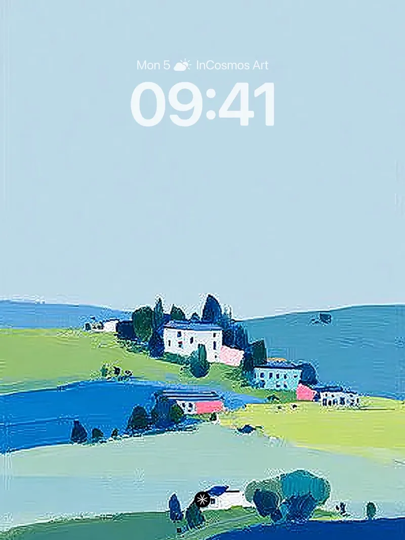 Pastel Countryside Serenity Wallpaper Background