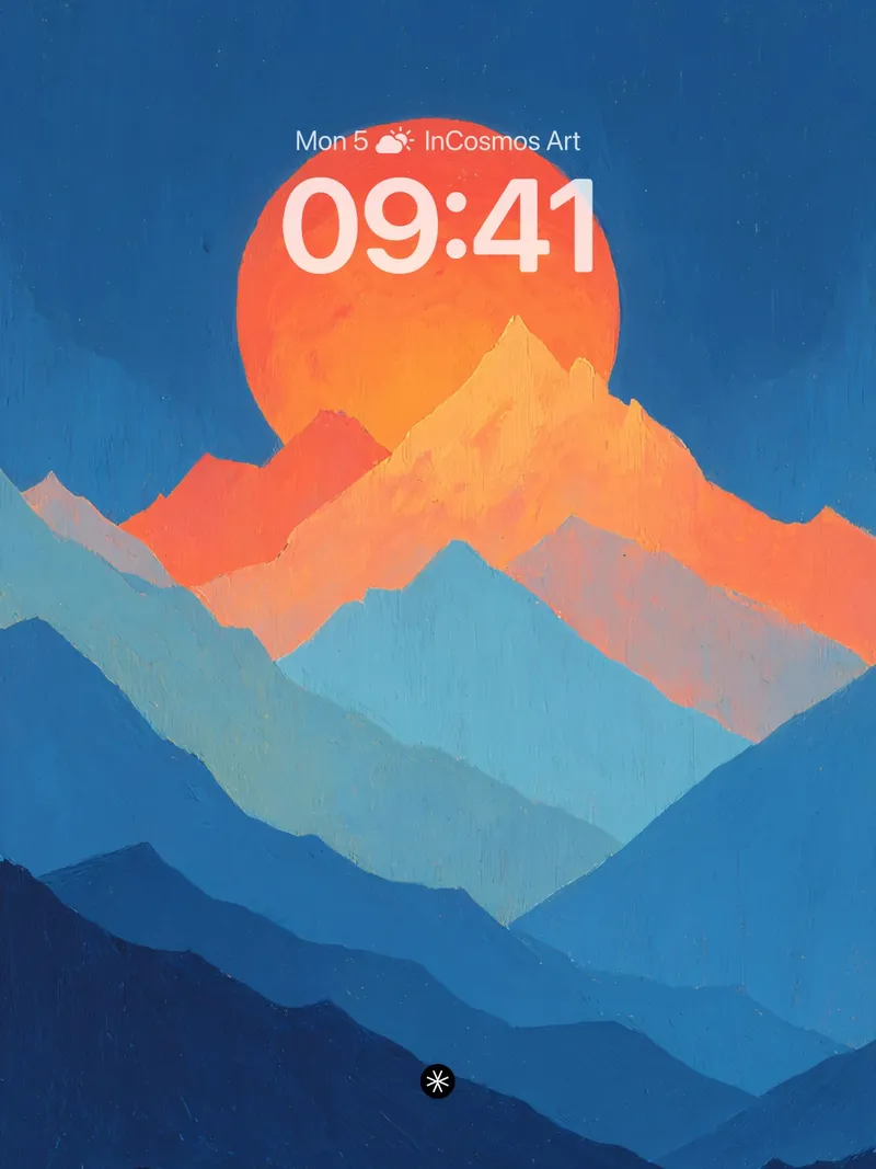 Warm Horizon Gradient Wallpaper with Layered Peaks