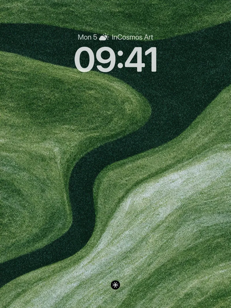 Serpentine Flow Wallpaper in Moss and Ink