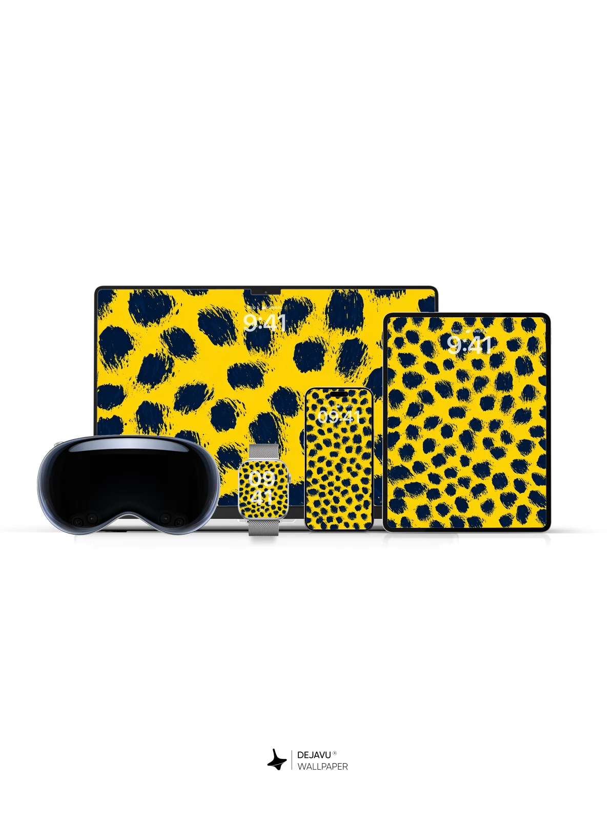 Yellow and Black Leopard Print Wallpaper 8K