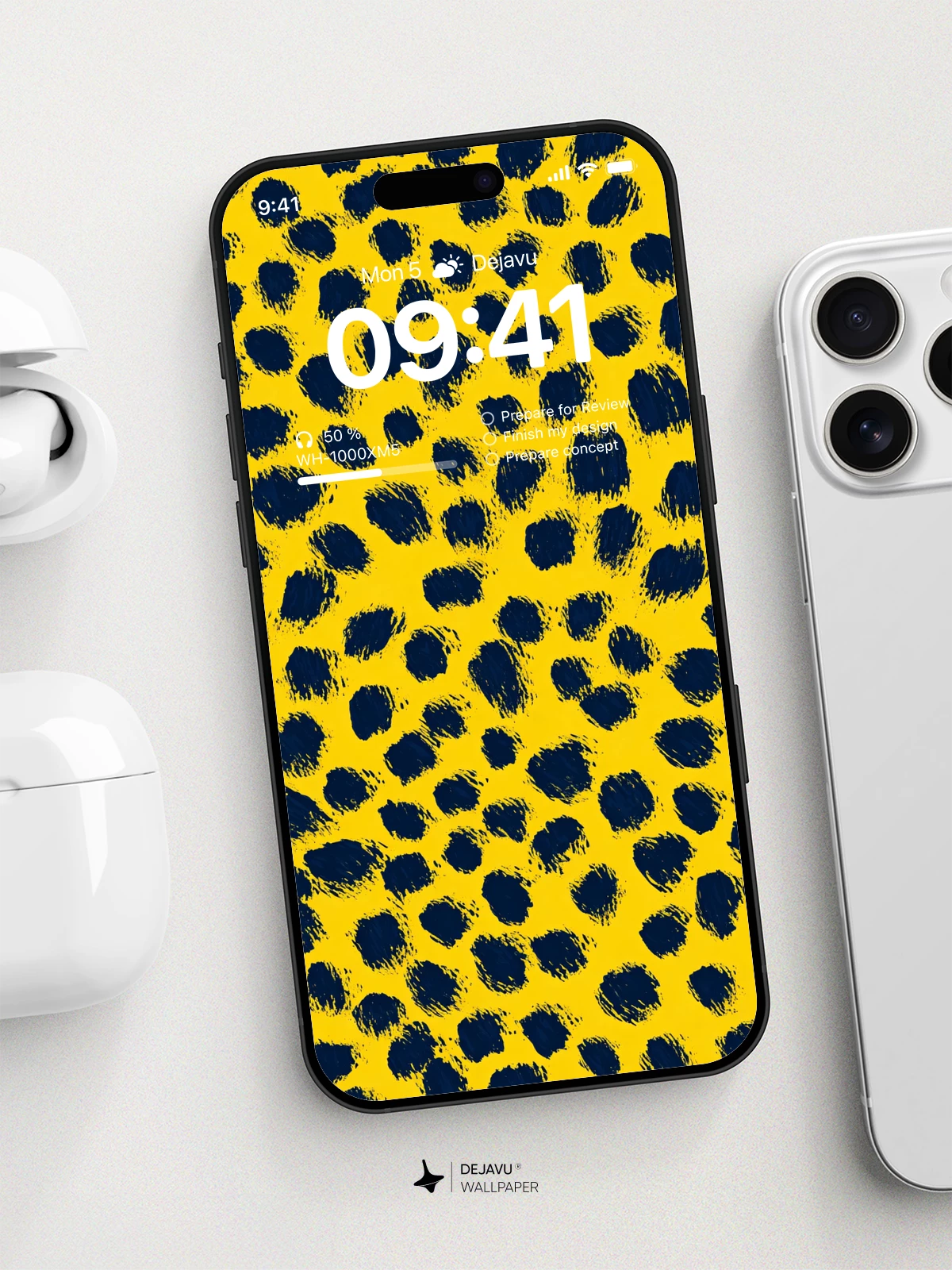Yellow and Black Leopard Print Wallpaper 8K