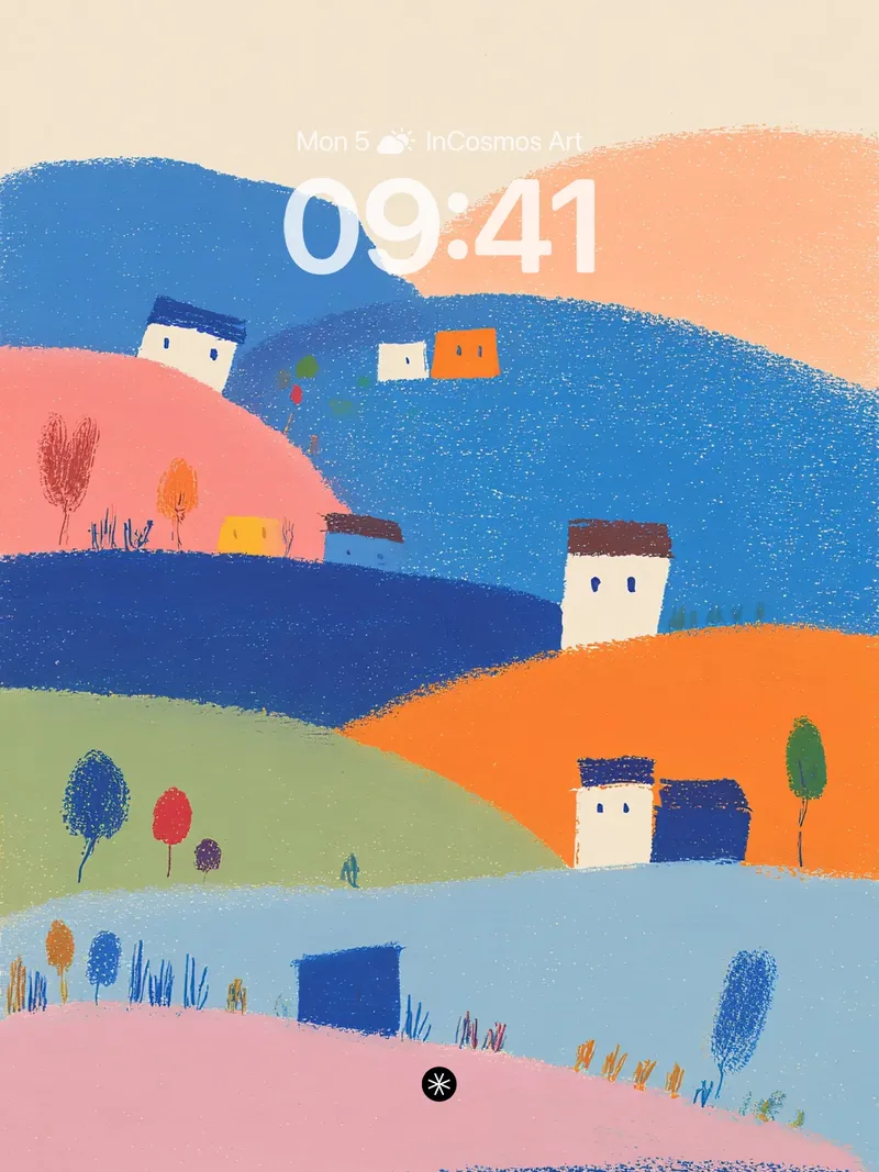 Whimsical Hillside Haven Wallpaper