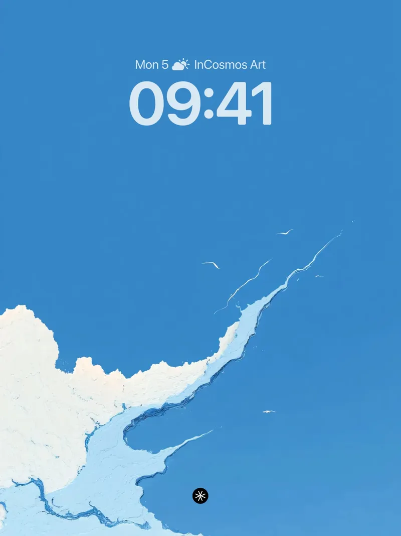 Serene Coastal Map Wallpaper with Oceanic Flow