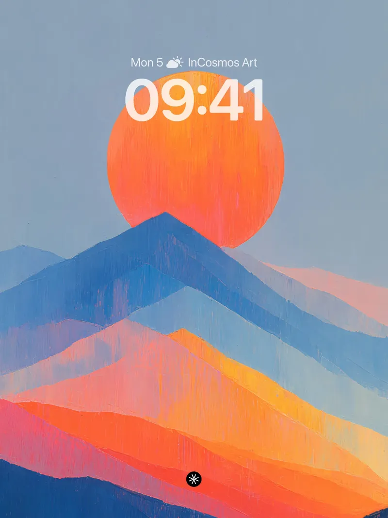 Sunset Gradient Mountain Wallpaper with Soft Haze