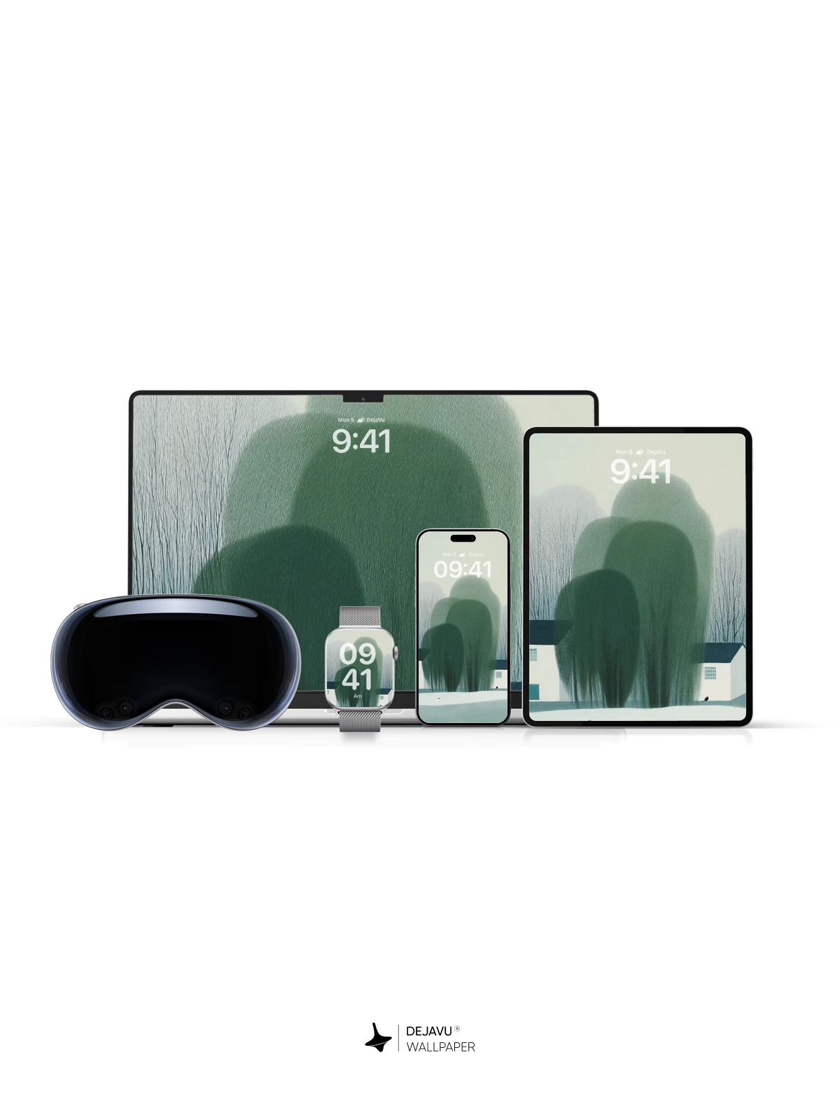 Quiet Trees and White Houses in 8K Wallpaper for iPhone and Android