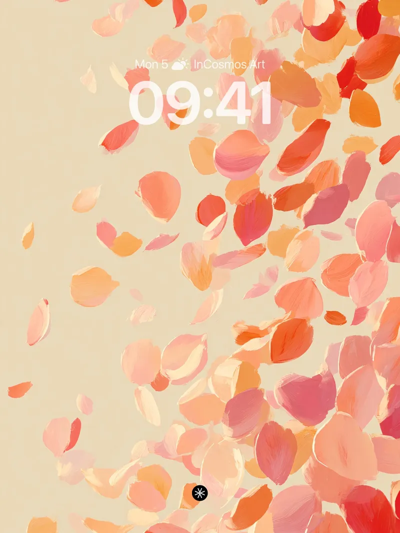Soft Petal Cascade Wallpaper in Warm Hues