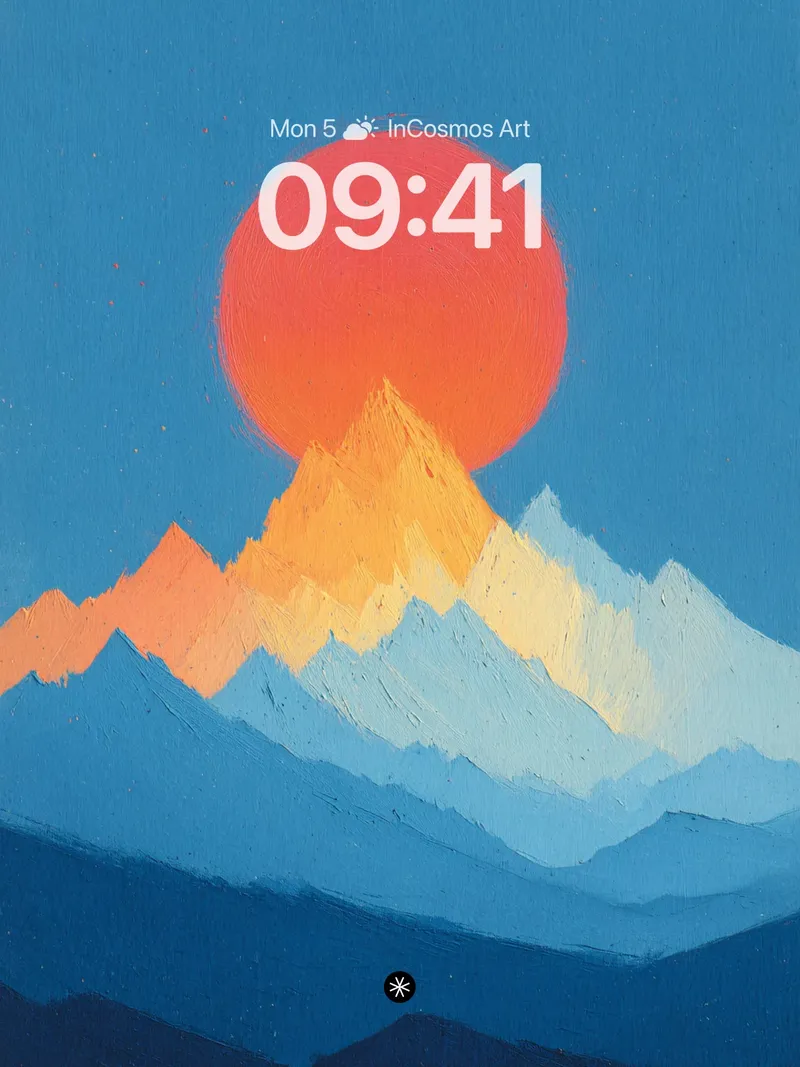 Serene Gradient Peaks Wallpaper with Sunlit Haze