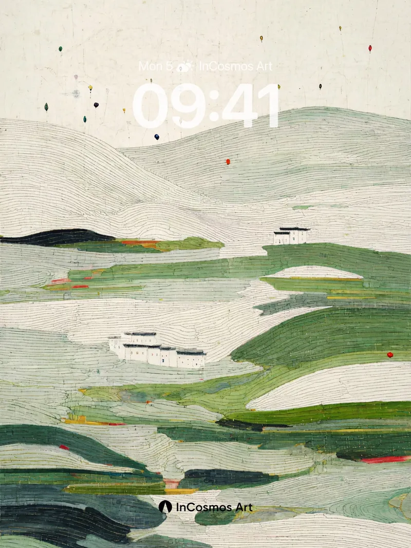 Serene Rolling Hills Wallpaper with Soft Textures