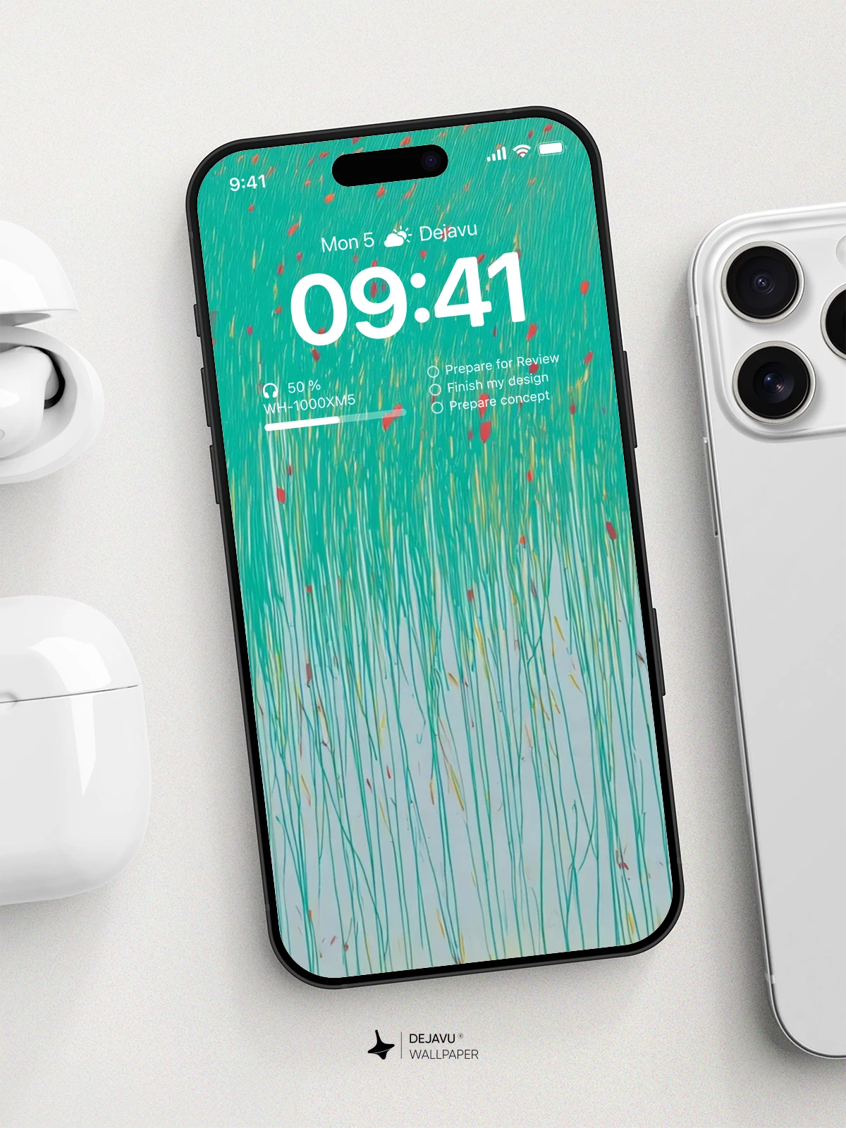 Teal Paint Drip Abstract Wallpaper 8K